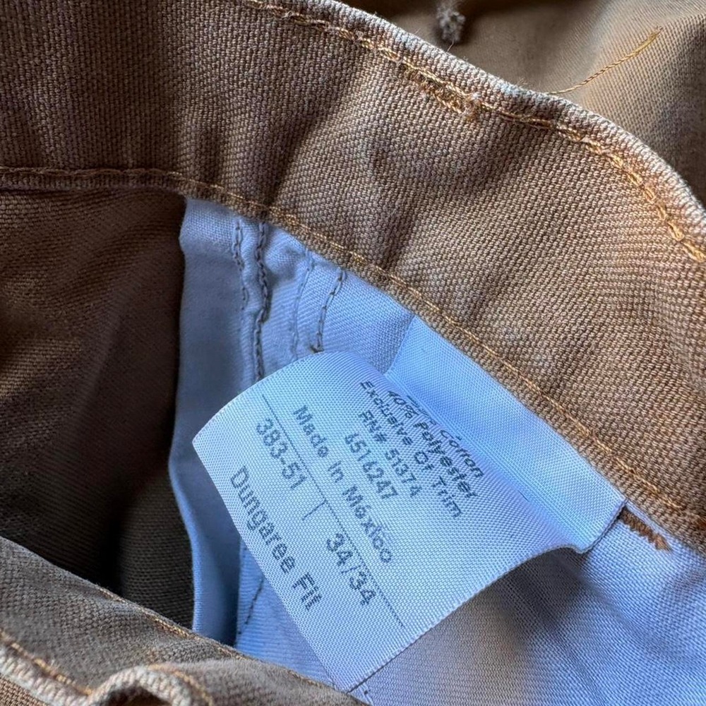 Y2K Brown Carhartt Paint Splatter Canvas Carpenter Pants - Picture 3 of 6